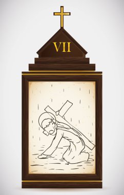 Jesus Falls the Second Time, Vector Illustration clipart