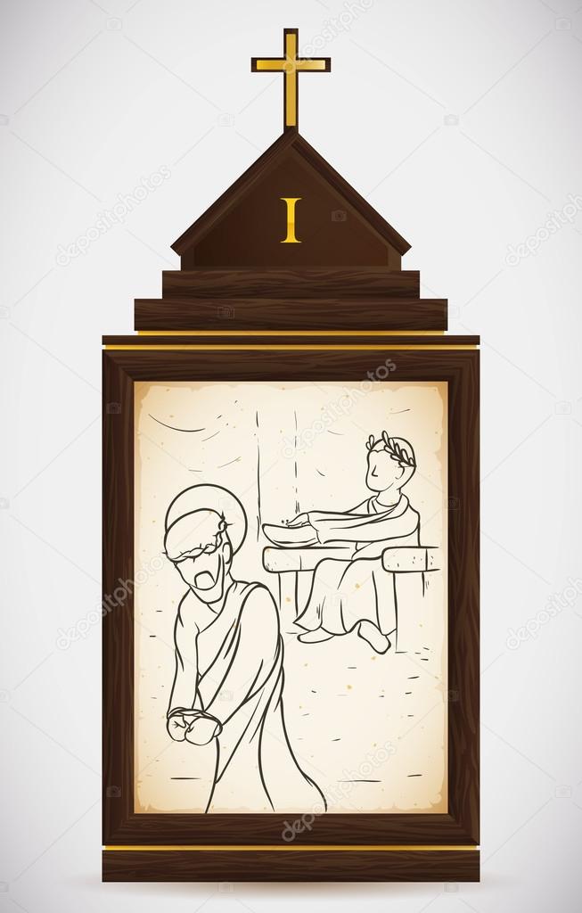 Jesus is Condemned to Death, Vector Illustration
