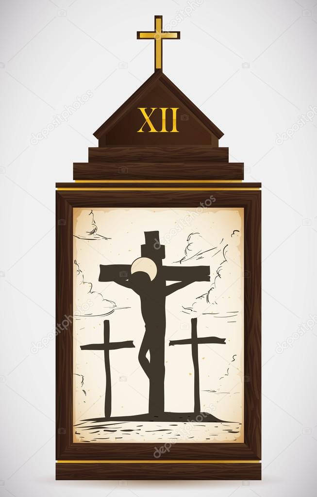 Jesus Dies on the Cross, Vector Illustration