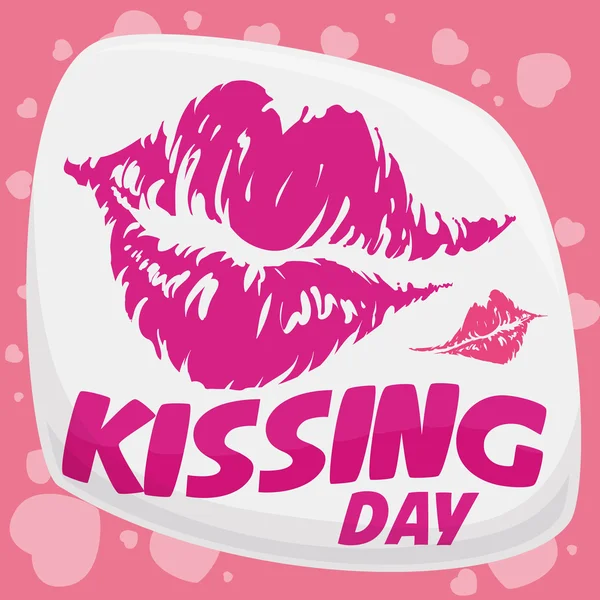 Lippenstift-Zeichen zum Gedenken an den Tag des Kusses, Vektorillustration — Stockvektor