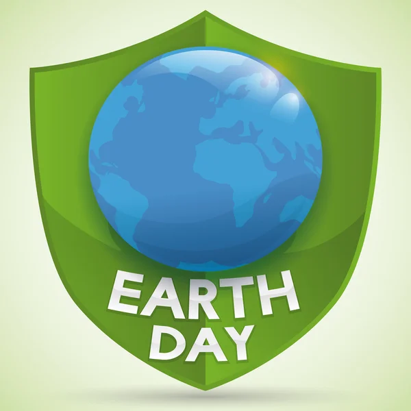 Le monde est protégé dans la célébration du Jour de la Terre, Illustration vectorielle — Image vectorielle