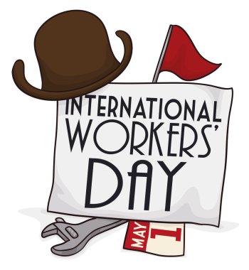Uluslararası işçi gün elemanları, vektör çizim