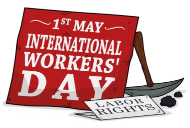İşçi Bayramı, vektör çizim işçi hakları hatırlatma