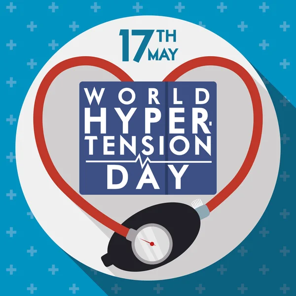 Diseño plano conmemorativo para el Día Mundial de la Hipertensión, ilustración vectorial — Vector de stock
