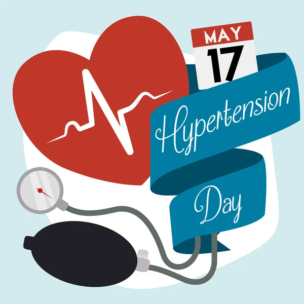 Jubileums medicinska element för hypertoni Världsdagen, vektor Illustration — Stock vektor