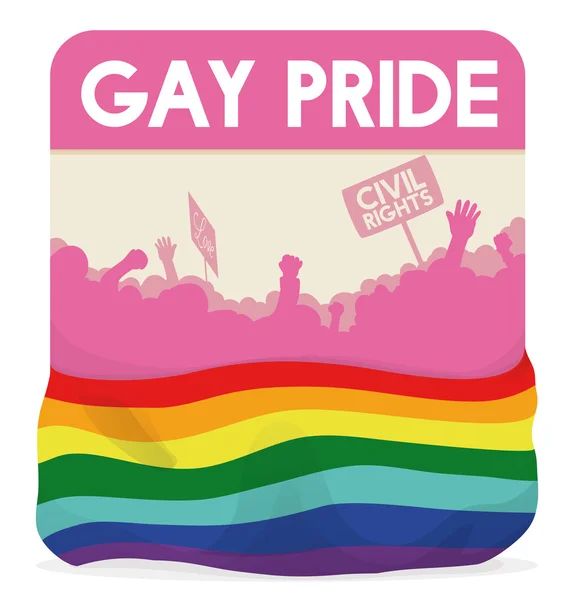 Ilustracja wektorowa pamiątkowe przycisk Gay Pride marszu równości praw, — Wektor stockowy