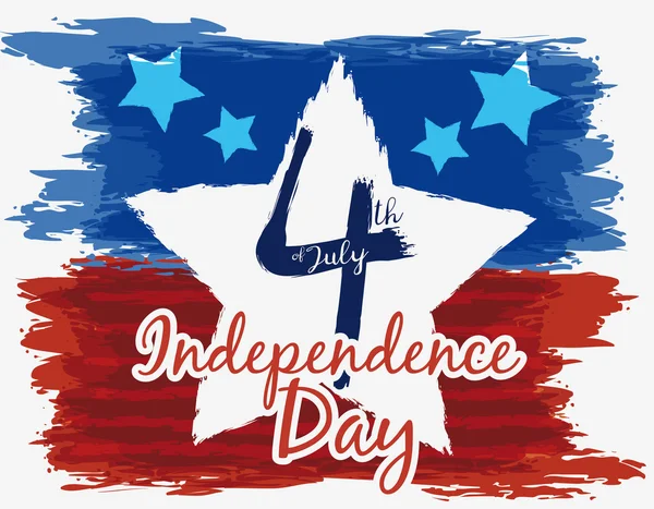 Représentation aquarelle du drapeau américain pour commémorer la fête de l'indépendance, Illustration vectorielle — Image vectorielle