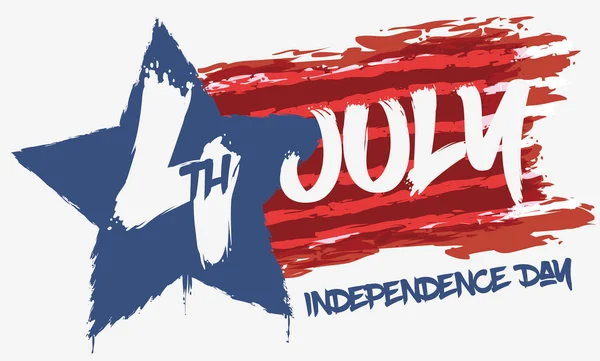 Bannière patriotique à coups de pinceau pour commémorer les États-Unis Jour de l'indépendance, Illustration vectorielle — Image vectorielle