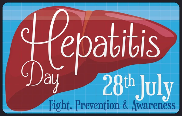 Медичний прапор здорового сканування печінки на Всесвітній день гепатиту, Векторна ілюстрація — стоковий вектор