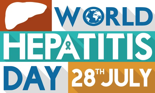 Rappel Date et éléments commémoratifs de la Journée mondiale de l'hépatite, illustration vectorielle — Image vectorielle