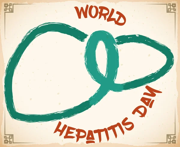 Yeşim şerit ve karaciğer hepatit gün, vektör çizim için Pazar tarzında — Stok Vektör