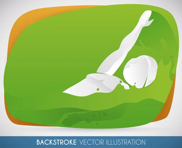 Nadador en evento de estilo de espalda, ilustración vectorial — Vector de stock