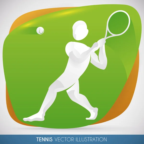 Beantwoorden van een afstand, vectorillustratie tennisser — Stockvector