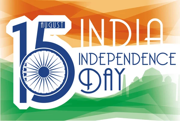 ベクトル図、インドの独立記念日のアラームの日付とポスター — ストックベクタ