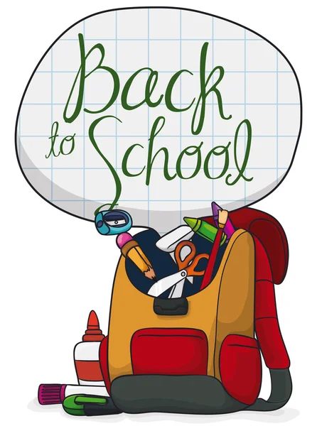 Backpack Ready to Start the School, Vector Illustration — Stock Vector