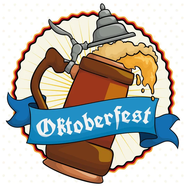Geleneksel Stein ve Oktoberfest kutlamaları, vektör çizim için tebrik şerit — Stok Vektör