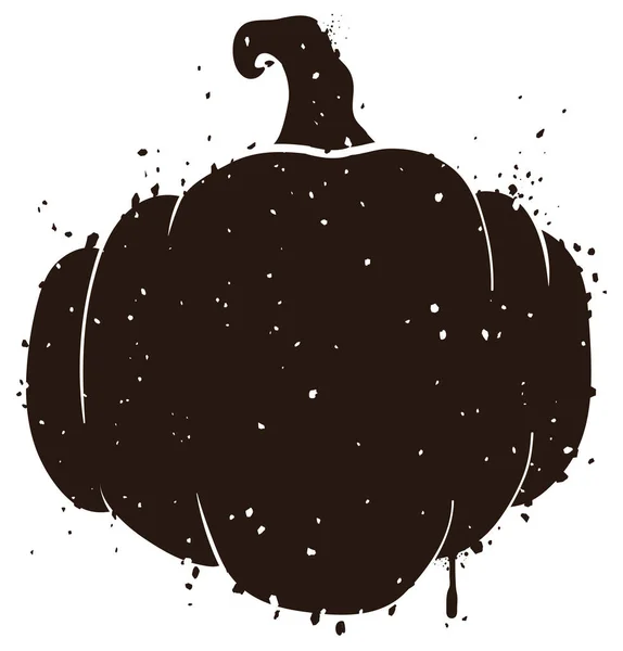 Γκράφιτι Σκούρα Σιλουέτα Κολοκύθας Για Halloween Απομονωμένο Λευκό Φόντο — Διανυσματικό Αρχείο