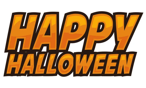 Μεμονωμένο Πορτοκαλί Και Γυαλιστερό Σημάδι Για Γιορτάσουν Μια Ευτυχισμένη Halloween — Διανυσματικό Αρχείο