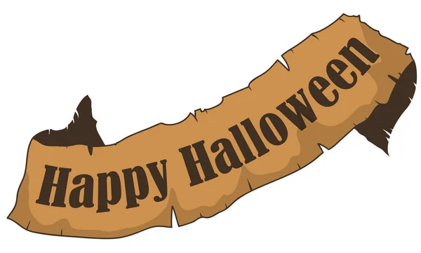 Ruban Agité Avec Joyeux Halloween Salutation Intérieur Celui Isolé Sur — Image vectorielle