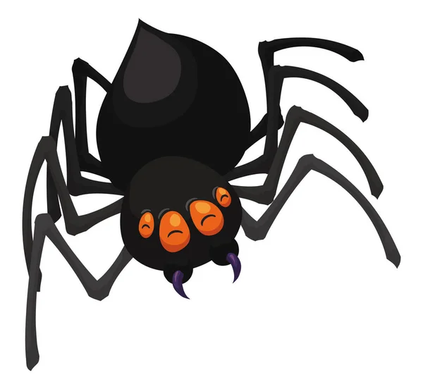 Araña Oscura Con Gesto Alegre Ojos Cerrados Aislada Sobre Fondo — Vector de stock