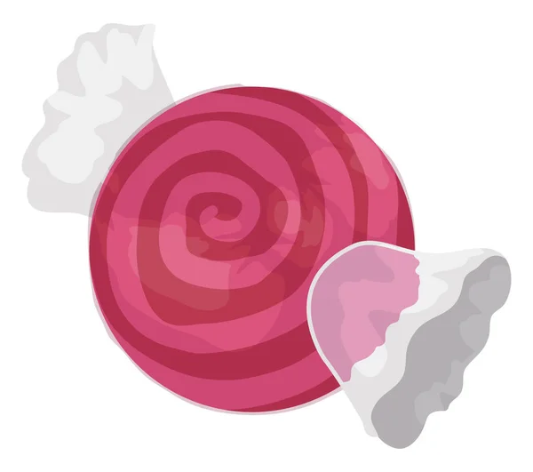 Bonbons Sucre Dur Avec Design Spirale Enveloppe Transparente Isolés Sur — Image vectorielle