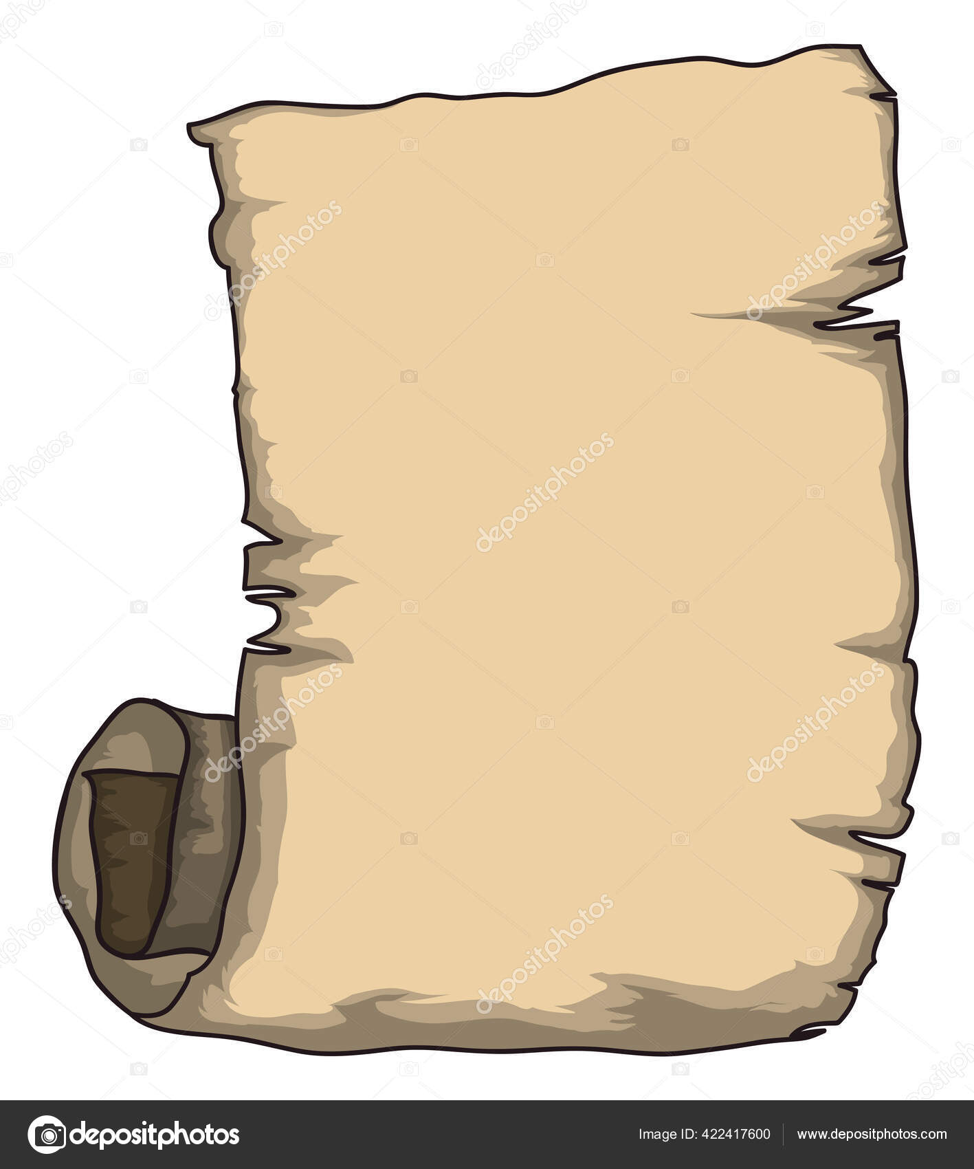 Unrolled Ancient Scroll Cartoon Style Isolated White Background Stock  Vector Image by ©PenWin #422417600