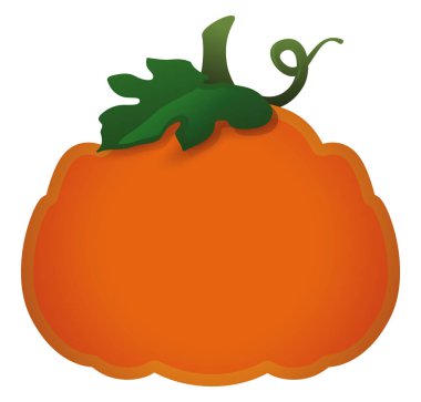 Yaprak, gövde ve filizlerle süslenmiş, beyaz arkaplan üzerinde izole edilmiş boş boşluk ile kabak çerçevesi şablonu.