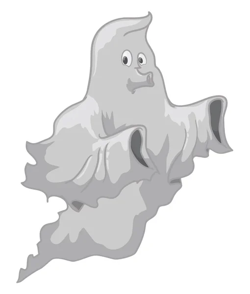 Fantasma Divertido Dibujos Animados Flotando Silbando Aislado Sobre Fondo Blanco — Vector de stock