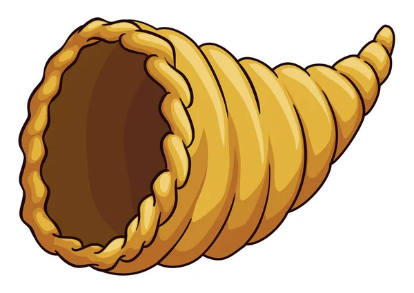 Corne Maïs Creuse Corne Abondance Style Dessin Animé Avec Contours — Image vectorielle