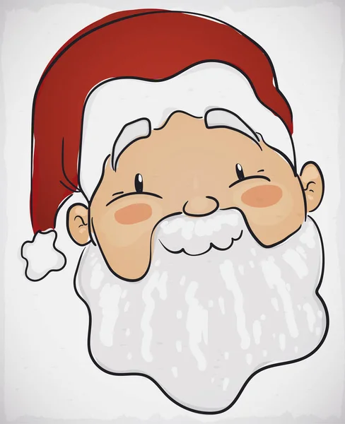 Desenho Bonito Sorridente Papai Noel Pintado Com Aquarelas Pronto Para —  Vetores de Stock