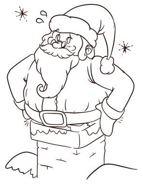 Tombul Noel Baba 'nın elinde çizilmiş bacaya sıkıştığı komik bir sahne..