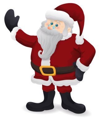 Kutlama ve tombul Noel Baba sizi geleneksel kıyafetlerle selamlıyor, Noel 'i bekliyor..