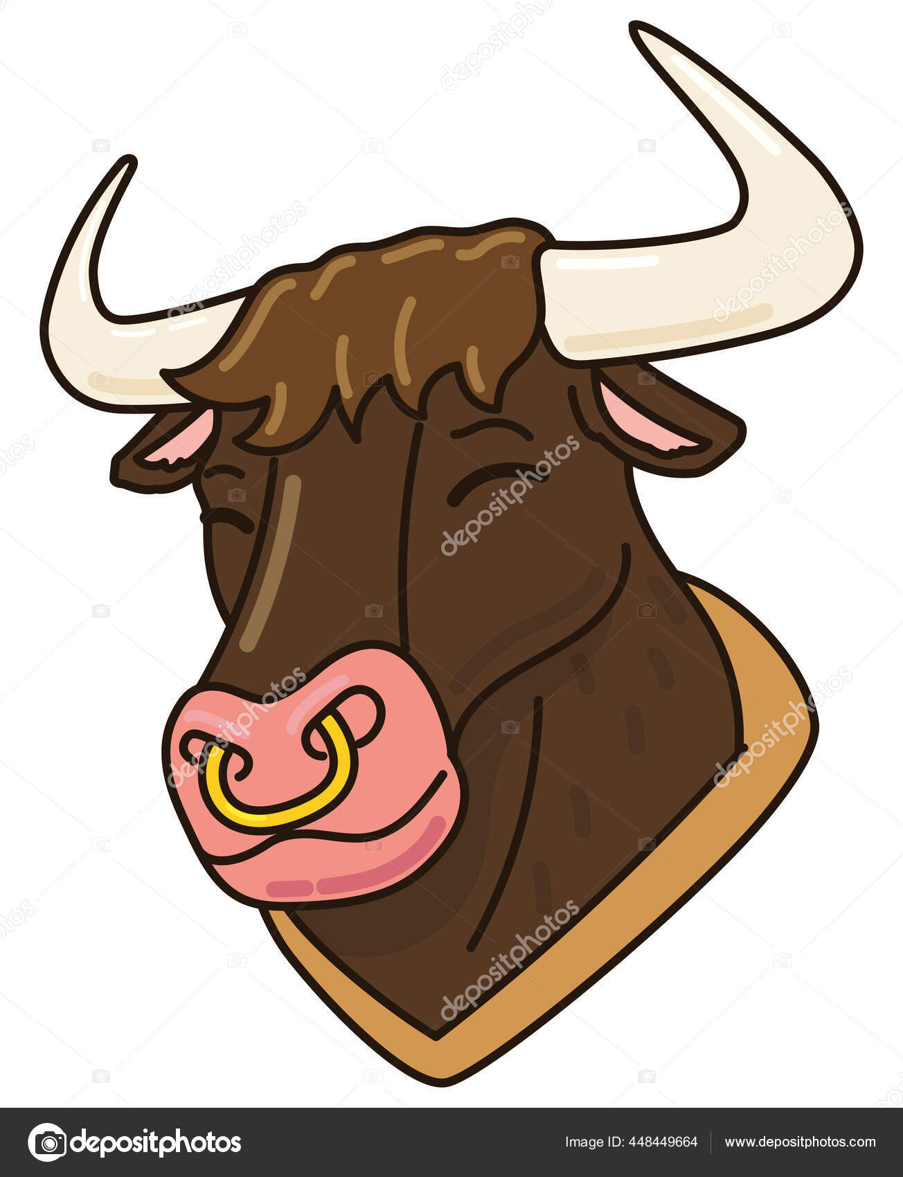 depositphotos 448449664 stock illustration brown head belt nose ring