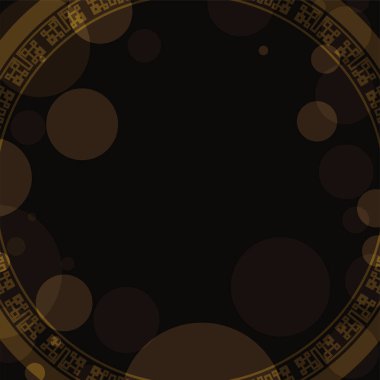 Yuvarlak bir Çin şablonu ve koyu arkaplanda bokeh etkisi.