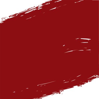 Beyaz arkaplanda izole edilmiş bir el çizimi şablonu için çapraz yönde kırmızı fırça darbesi.