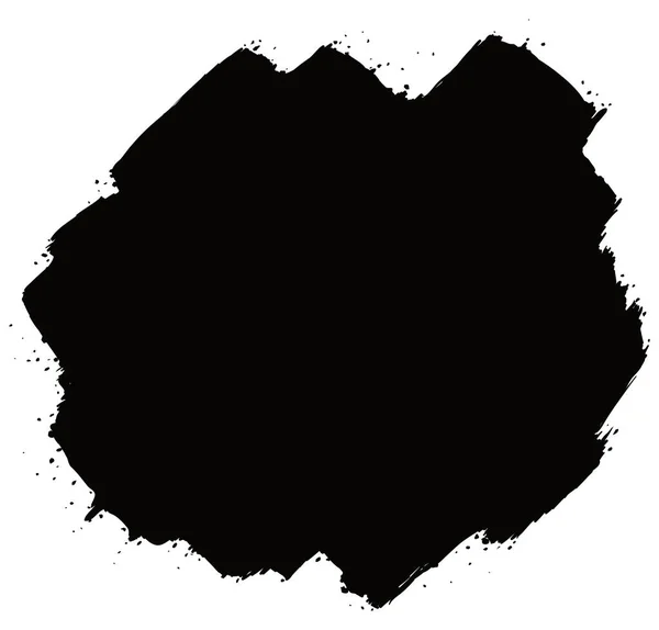Schwarze Farbe Mit Pinselstrich Und Walze Isoliert Über Weißem Hintergrund — Stockvektor