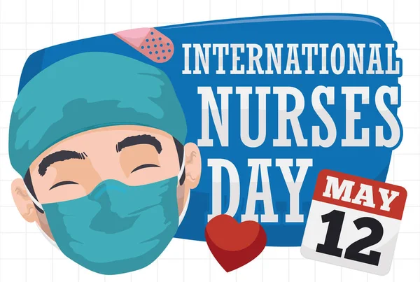 Mayıs Taki Uluslararası Hemşireler Günü Hatırlatan Gevşek Yapraklı Takvimi Tıbbi — Stok Vektör