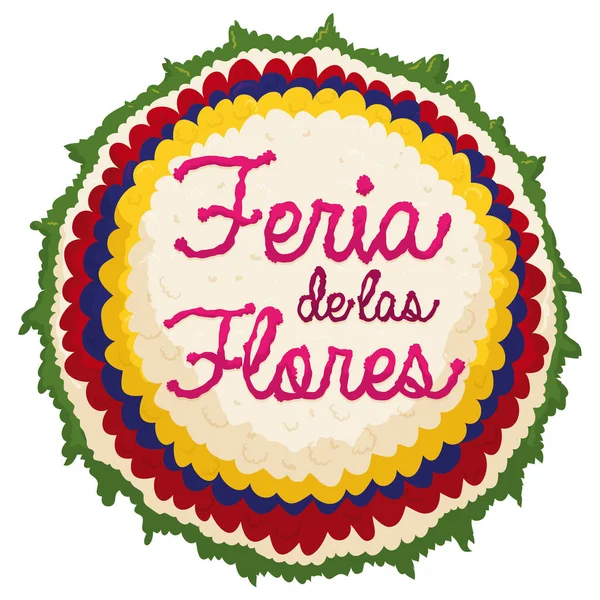 Tradicional Diseño Redondo Silleta Decorado Con Colores Bandera Colombiana Texto — Archivo Imágenes Vectoriales