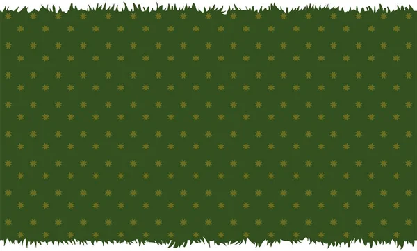 Conception Bannière Avec Silhouette Verte Herbe Motif Avec Des Fleurs — Image vectorielle