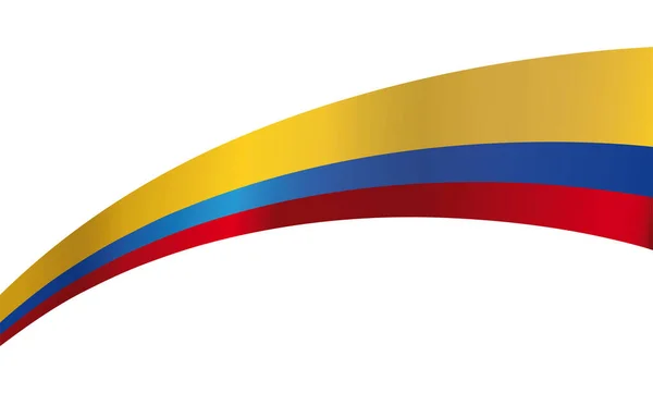 Bandera Colombiana Aislada Con Rayas Amarillas Azules Rojas Sobre Fondo — Vector de stock