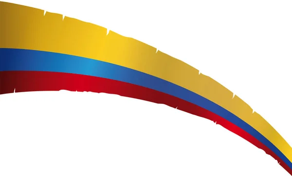 Bandera Colombiana Con Bordes Irregulares Posición Descendente Sobre Fondo Blanco — Vector de stock