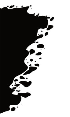 Sol taraftan siyah bir siluet sıçramış, beyaz arka planda izole edilmiş..