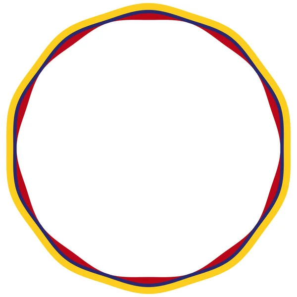 Contour Rond Tricolore Colombien Jaune Bleu Rouge Sur Fond Blanc — Image vectorielle