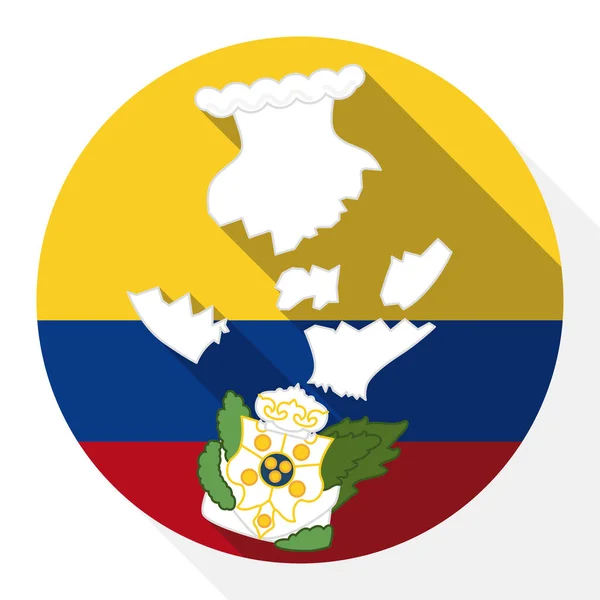 Llorente Nin Kırık Vazosu Kolombiya Bağımsızlık Tarihinde Renkli Yuvarlak Düğme — Stok Vektör