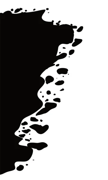 Μαύρη Σιλουέτα Πιτσιλίσματος Από Την Αριστερή Πλευρά Απομονωμένη Λευκό Φόντο — Διανυσματικό Αρχείο