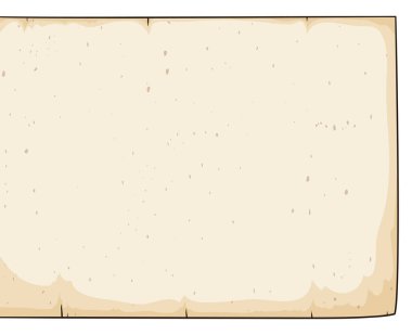 Çizgi film tarzında eski kaydırma sayfası ile şablon ve beyaz arkaplan üzerinde izole.