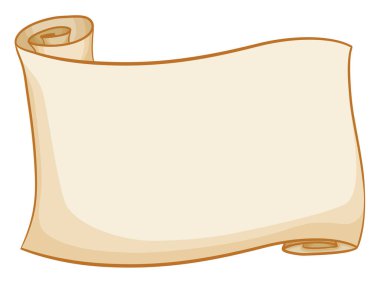 Çizgi film tarzında renkli hatları olan, beyaz arkaplanda izole edilmiş kaydırılmış kaydırma.