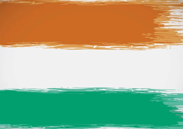 Pinceladas Tricolor Con Los Colores Bandera India Azafrán Verde Sobre — Vector de stock