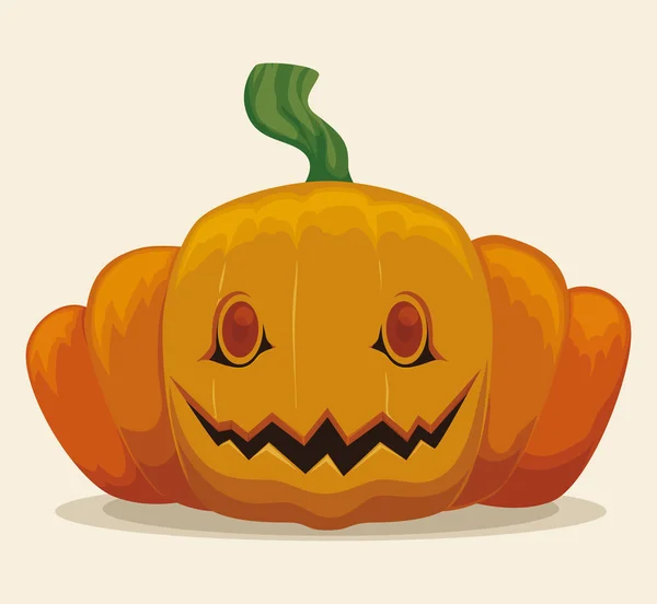 Calabaza de Halloween sonriendo aislado — Archivo Imágenes Vectoriales