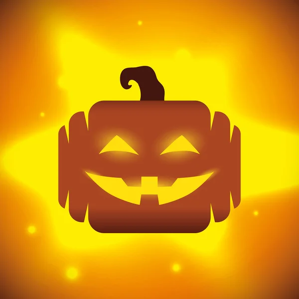 Halloween Pumpkin on Shining Background, Vector Illustration — Stock Vector